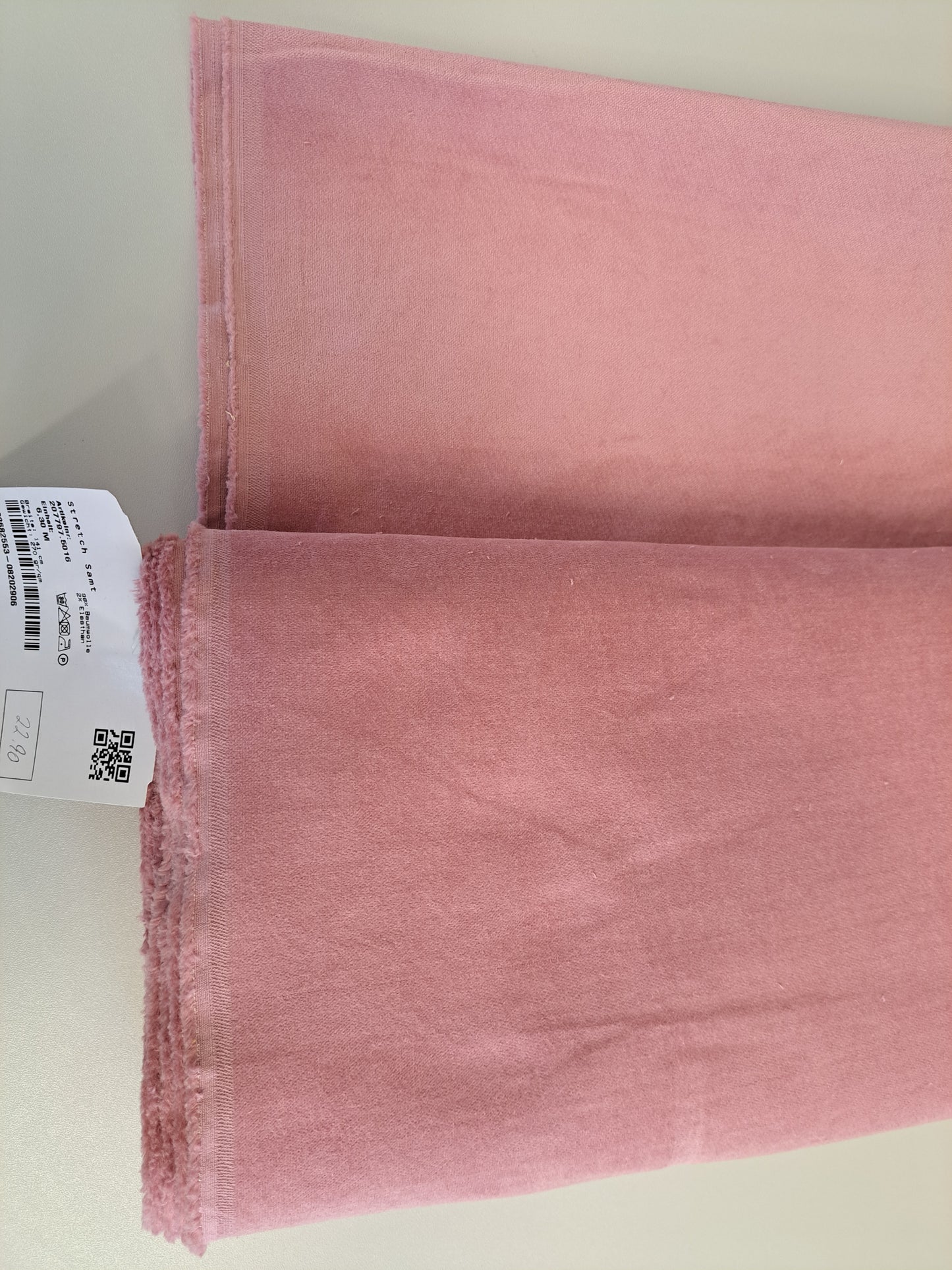 Stretch Samt in Altrosa