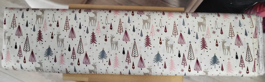 Baumwolle-Stoff-Weihnachtsbäume und Rentiere